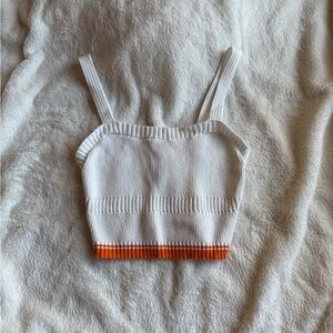 Kendall & Kylie White and Orange Knit Top